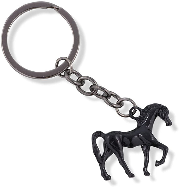 Emerald Park Jewelry Horse Keychain | Black Horse Charm Key Ring
