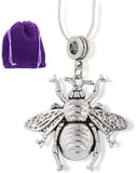 Large Fly Insect Bug Charm Snake Chain Necklace