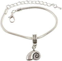Emerald Park Jewelry Nautilus Sea Shell Snake Chain Charm Bracelet
