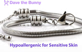 EPJ Sheep Bracelet | Stainless Steel Hypoallergenic White Head Black Body Snake Chain