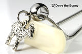 Dave The Bunny Lamb Necklace - Lamb Gifts for Women a Cute Little Lamb Charm or Sheep Charm on a Sheep Necklace or Sheep Jewelry 100% Stainless Steel Snake Chain Necklace