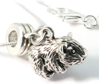 Guinea Pig Jewelry | Guinea Pig Necklace on a 22 inch Silver Plated Snake Chain Great Guinea Pig Gifts for Women or Great Guinea Pig Memorial Gifts for the Loved Guinea Pig that has Passed Away