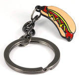 Hot Dogs Keychain | Food Keychain or Funny Keychain that shows a Hot Dog Keychain with Condiments is a Great Gift for Men oe Women who Love a Novelty Keychain or Weird Keychain or Mini Food Keychain