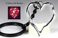 Dave The Bunny Heart Keychains for Women - Crooked Heart Cute Keychain Couples will Love
