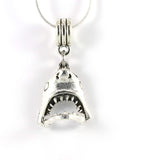 Shark Tooth Necklace | Shark Necklace on a 22 inch Stainless Steel Chain a Shark Jaw Charm on a Shark Tooth Necklace for Men and Women with Moveable Jaw Shark Charm with Shark Teeth for Biting Action