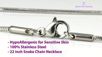 Rabbit Bunny 3D Charm Snake Chain Necklace