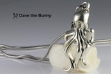 Dave The Bunny Octopus Jewelry for Women and Men - Gothic Jewelry Stainless Steel Snake Chain Ocean Necklace with Alloy Charm, Unique Ocean Jewelry for Men and Women and makes Great Punk Jewelry