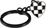 Dave The Bunny Checkered Keychain - Racing Keychain or Car Racing Gifts for Men and Women a Beautiful Checkered Heart Keychain