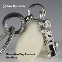 Dalmatian Dog Necklace - Dalmatian Decor 101 Dalmatians Inspired Stainless Steel Snake Dog Mom Necklace or Dog Chain Necklace with Alloy Charm, Elegant Dog Necklace Accessory for Canine Fashion