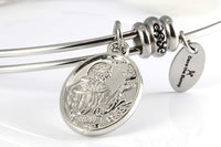 Saint Francis Medal | St Francis of Assisi Medal Medallion Stainless Steel Bracelet Bangle of Saint Francis Heroes Jewelry for Dog Owners and Animal Owners a Great St Francis Medal for Women or Men