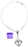 Fleur de Lis Bracelet | Gift for Mom Dad Boys Girls Teens Kids Jewelry Jewlry Charm Mom Accessories Stuff Gift for Men Women Decor Fluer de Lis Fleur di Lis