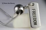 Dave The Bunny Forever Freedom - Freedom Necklace Emotional Freedom Stainless Steel Snake Chain with Alloy Charm - Freedom from OCD and be a Freedom Influencer with Freedom Mastery
