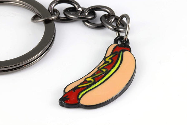 Hot Dogs Keychain - Food Keychain or Funny Keychain that shows a Hot Dog  Keychain with Condiments is a Great Gift for Men or Women who Love a  Novelty