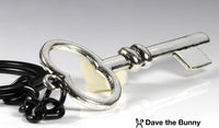 Dave The Bunny Skeleton Key Keychain - Skeleton Key Decor with a Vintage Key Keyring
