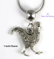 Chicken Necklace for Women and Men - Premium Stainless Steel Snake Chain with Alloy Charm - Chicken Decor, Ideal Chicken Accessories, Chicken Things and Chicken Decorations for Home and Kitchen