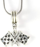 Checkered Flag | Great Racing Gifts for Men and Women Checkered Flag Charm Necklace Pendant of Race Flags Formula 1 Racing or Car Racing Gifts or Motocross Jewelry for Women or Racing Stuff for Fans