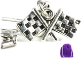 Checkered Flag | Great Racing Gifts for Men and Women Checkered Flag Charm Necklace Pendant of Race Flags Formula 1 Racing or Car Racing Gifts or Motocross Jewelry for Women or Racing Stuff for Fans