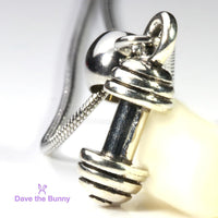 Dave The Bunny Gym Rat Gifts - Dumbbell Necklace for Men or Weight Lifting Necklace for Men and Women