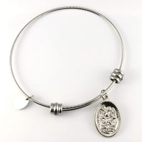 Archangel Michael | Protection Bracelets for Women Stainless Steel St Michael Bangle of Religious Jewelry for Women of Saint Michael or San Miguel Arcangel Protection Bracelet for Men and Women