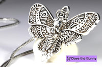 Dave The Bunny Gothic Jewelry for Men - Death Head Moth Necklace or Silver Butterfly Necklace for Women
