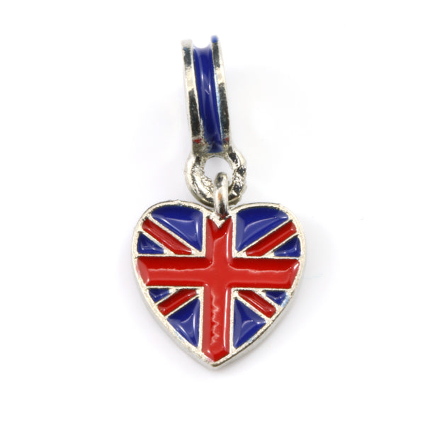 British Flag on Heart Charm