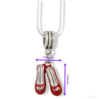 Wizard of Oz Necklace | [Free Shipping] Dorothy Ruby Red Slippers Charm Snake Chain Necklace Gift for Women Men Girls and Boys