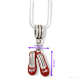 Wizard of Oz Necklace | [Free Shipping] Dorothy Ruby Red Slippers Charm Snake Chain Necklace Gift for Women Men Girls and Boys